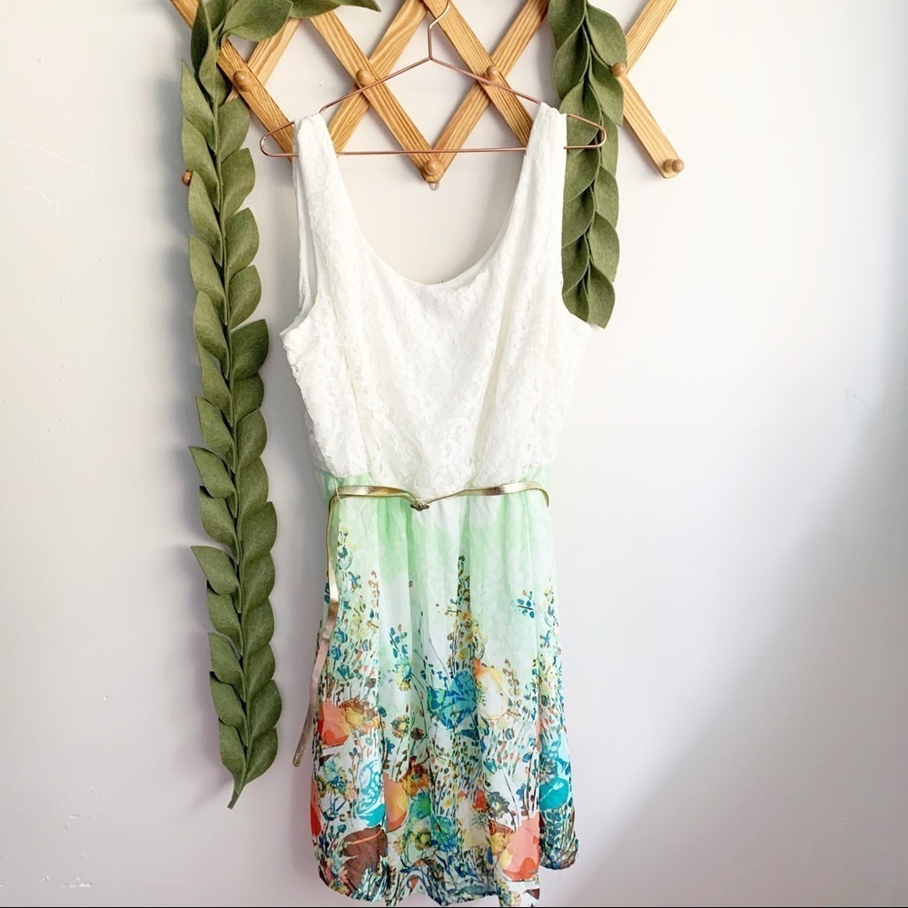 Lux Floral and Lace Dress